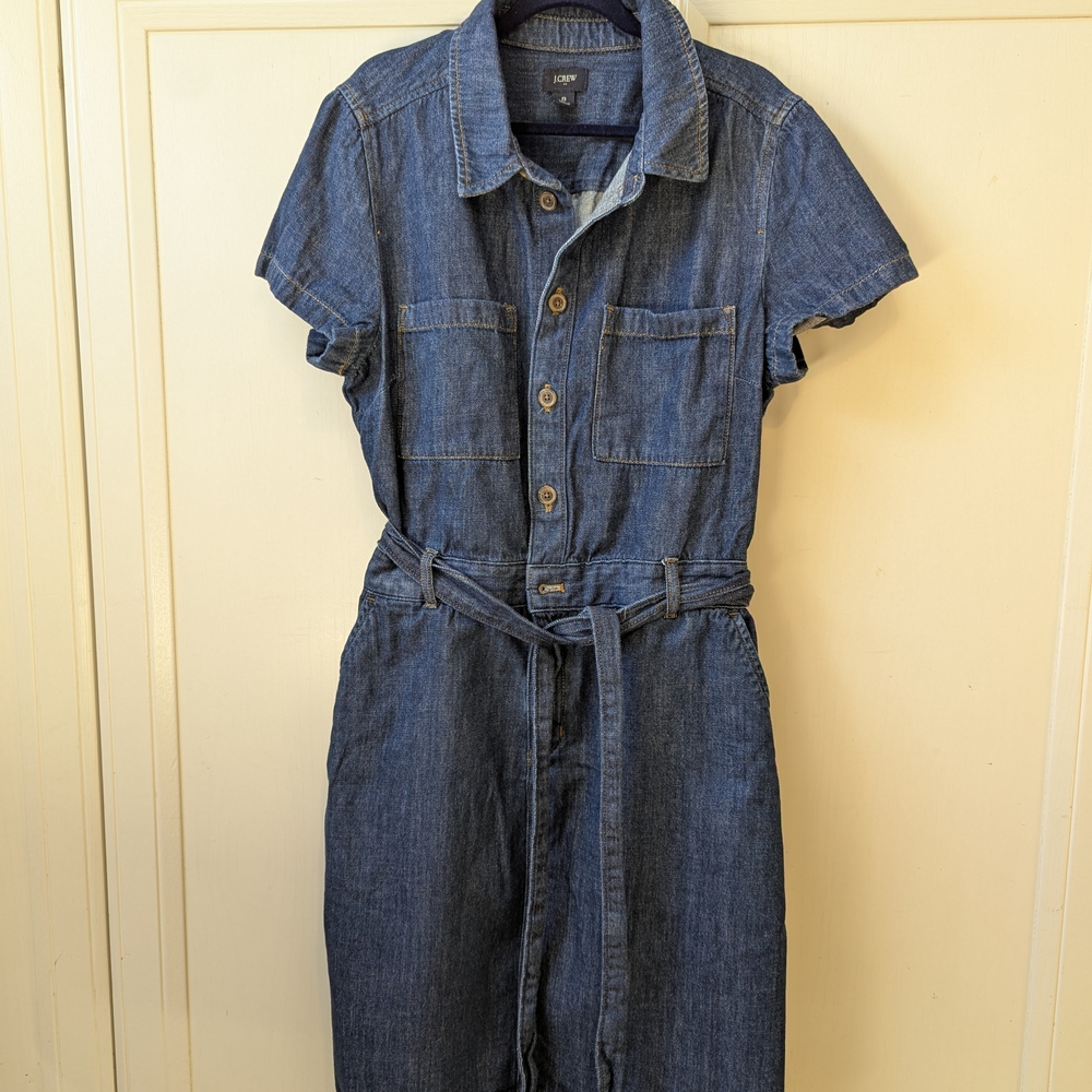 Casual Denim Shirt Dress with Belt